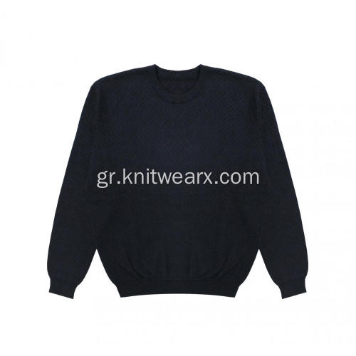 Ανδρικό πλεκτό Twill Jacquard Oversize Crewneck πουλόβερ